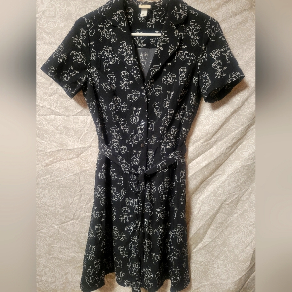 Funky face dress with pockets xs
